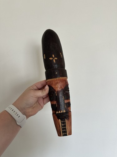 Vintage carved wooden african - wooden,