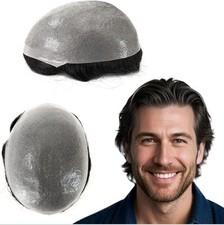 Human Hair Toupee for Men Invisible Super Thin Skin Men Hairpiece 100% Virgin 