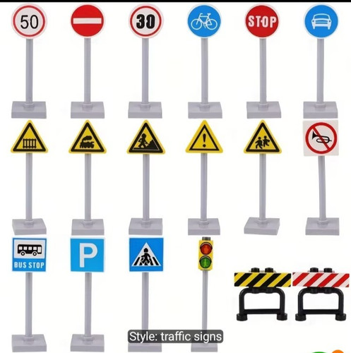 Piece set road traffic - road,