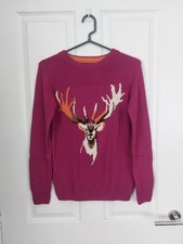 Joules Deer Stag Christmas Jumper Size UK 8