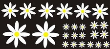  Daisy Flower Set  car stickers decals transfesr camper retro art VW easy apply 