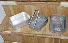 3 British Army Mess Tin - Arrow "crow's foot" mark on two.