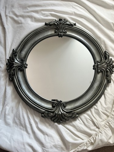 Ornate silver round wall - round,