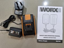 Worx WA3639 20v 2.0Ah Lithium Ion Tool Battery & WA3760 Charger BRAND NEW