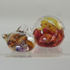 2 x Selkirk Glass Paperweights