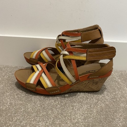 Clarks ladies leather strappy - leather,