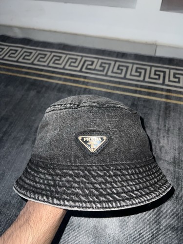 Prada black denim bucket hat - bucket,