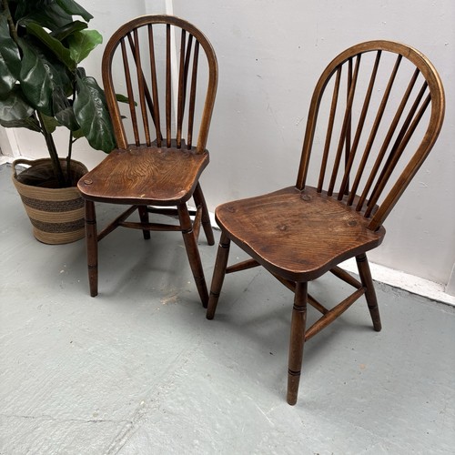 Pair antique edwardian elm - pair,