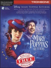 Mary Poppins Returns Trombone Music Book/Audio plus Key Signature Bookmark