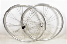 PAIR 700c 622 x 19 BIKE WHEELS SHIMANO MC18 8/ 9 SPEED CASSETTE EUROLINE SILVER