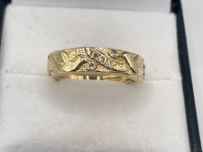 14ct Gold Diamond Je t'aime ( I love you ) Dove Ring. Goldmine Jewellers.