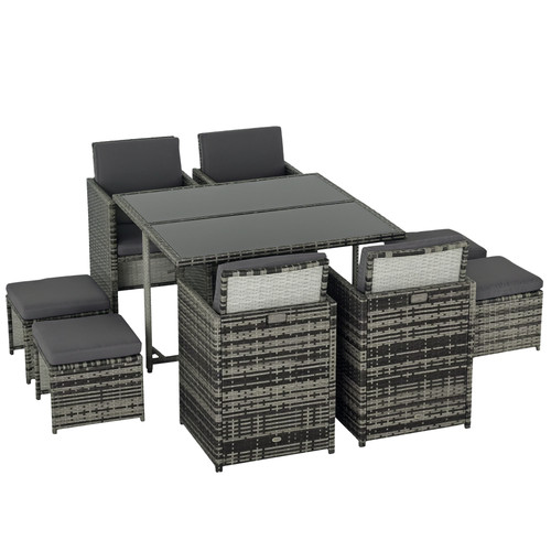 Outsunny seater cube rattan - seater,