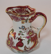 Masons Ironstone Red Mandalay 4 1/2" Octagonal Hydra Jug Pitcher c1990 Excellent