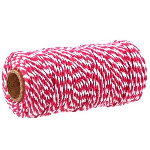 Red white cotton twine - twine, string