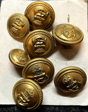VINTAGE NAVAL BRASS BUTTONS x8