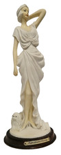 Sophisticated Evening Woman with Dog Figurine Ornament Decorative Art