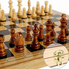 XL Large 39cm Chess Wooden Set Folding Chessboard Pieces Wood Board Chess Board