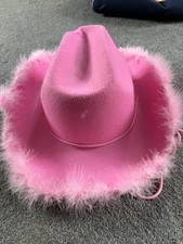 2 x Pink Fluffy Cowboy Hats -