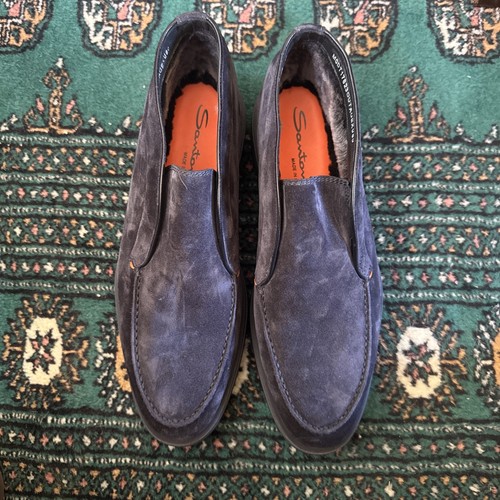 Santoni blue suede shearling - santoni,