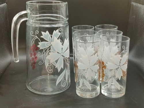 Vintage glass water jug - jug, &