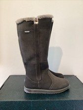 Emu All Weather Waterproof Coll Suede Sheepskin Moonta High Boot Grey UK 7