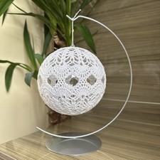 White with silver thread 14cm