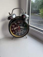 Jack Daniel’s Twin Bell Alarm Clock Old No. 7 Whiskey Logo Retro Man Cave Decor