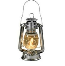 Hurricane Paraffin Lamp Storm Lantern  Camping Oil Light - Silver
