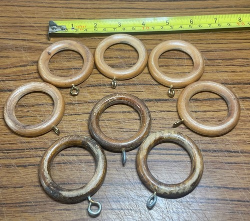 Vintage wooden curtain rings - vintage,