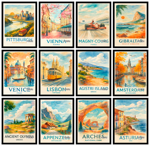 World famous city - famous, poster