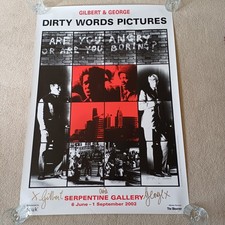 TWO Gilbert & George Posters Dirty Words Pictures Serpentine Gallery 2002   Art