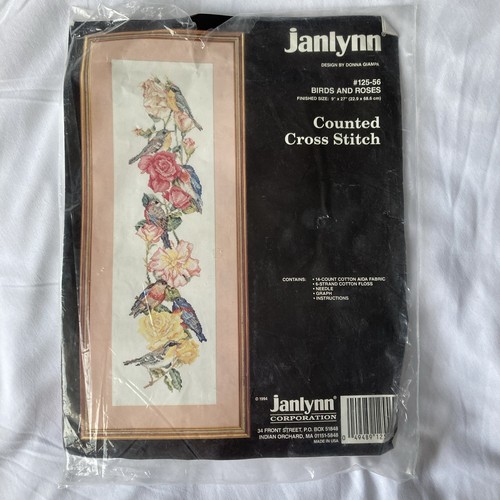 Janlynn birds roses cross - birds, &