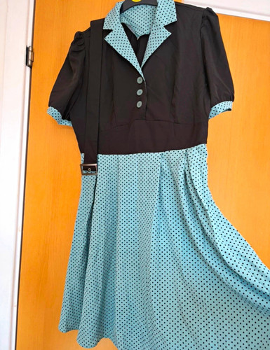 Black blue polka dot - black, &
