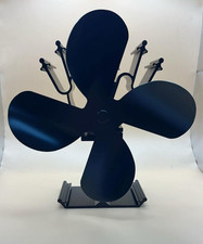 Heat Powered Wood Burning Gas Stove Top Silent Eco Friendly Warm Air Fan 4 Blade