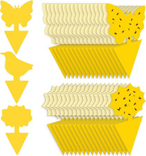 60 Pcs Fruit Fly Traps, Double-Sided Fungus Gnat Sticky Fly Catcher for Plant 