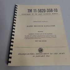 Collins TM 11-5820-358-10 RADIO RECEIVER R-390A/URR Operator Manual Army 1961