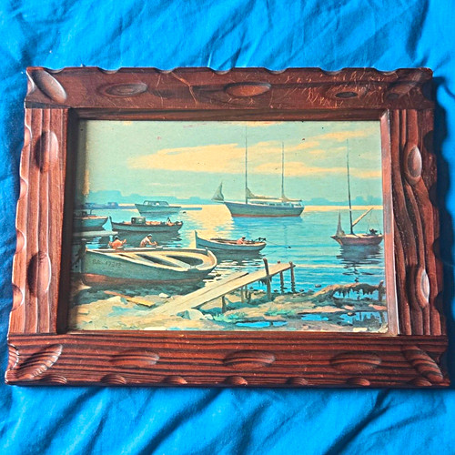 Framed seascape painting - seascape,