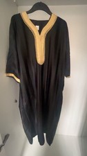 Morocco Thobe Jubba Islamic Black and Gold Morocco Size 1 -Small