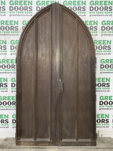 Arched church french doors - church,