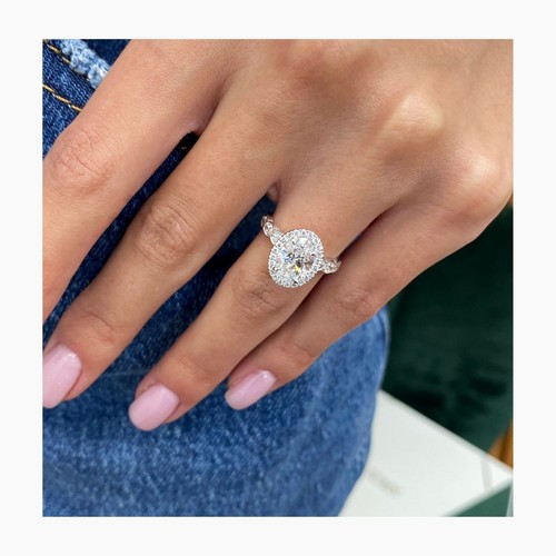 Oval diamond engagement ring - oval,