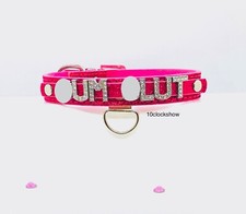 Bdsm dark pink collar custom