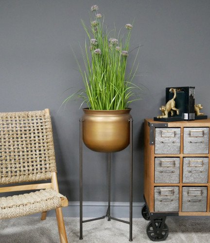Large gold metal tall - gold, house