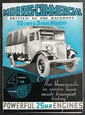 MORRIS COMMERCIAL 30 cwt & 2-Ton Models Sales Brochure For 1937 #199H