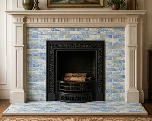 Fireplace tile victorian - fireplace,