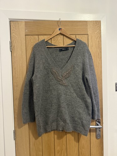 Zara neck long sweater - v-neck, with