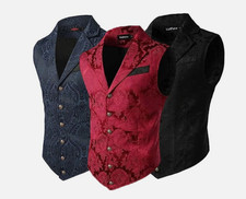 Men Steampunk Gothic Waistcoat