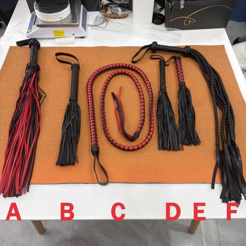 Leather bondage whip - leather,