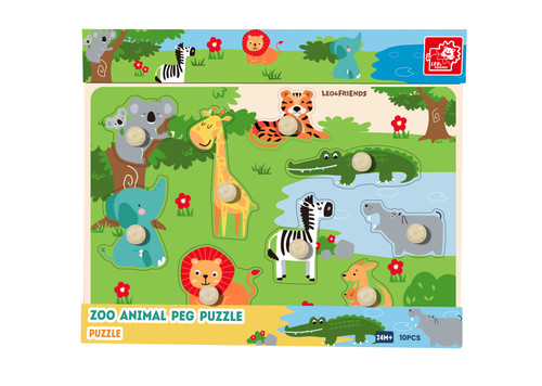 Wooden zoo animal peg - wooden,