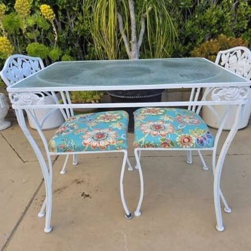 Patio table and - table, with