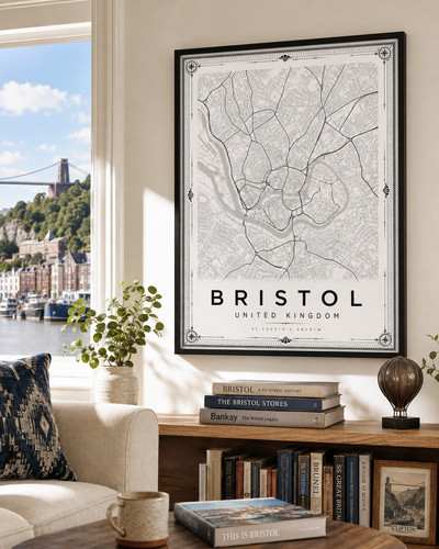 Bristol vintage city - bristol, map